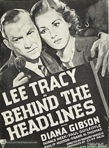 Behind the Headlines (1937) starring Lee Tracy on DVD on DVD