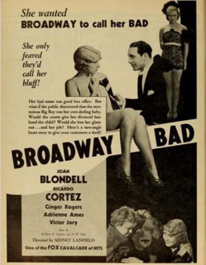 Broadway Bad (1933) starring Joan Blondell on DVD on DVD