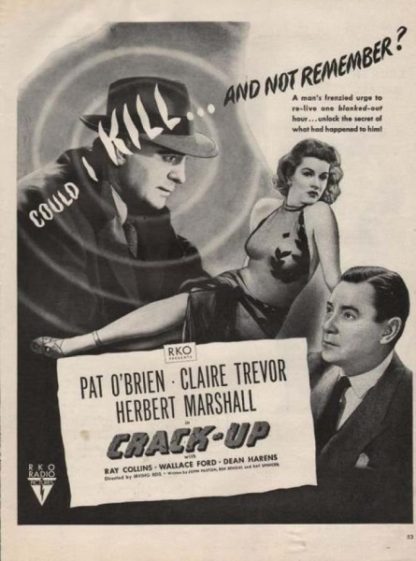 Crack-Up (1946) starring Pat O'Brien on DVD on DVD