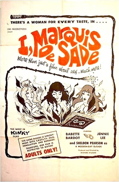 I, Marquis de Sade (1967) starring Sheldon Pearson on DVD on DVD