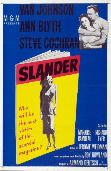 Slander (1957) starring Van Johnson on DVD on DVD